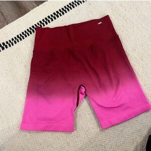 PINK Victoria's Secret Red to Pink Gradient Bike Shorts